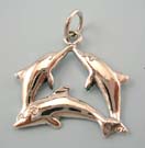 Pendant gift for dolphin lover wholesale - 925 stamped sterling silver pendant in three dolphins design