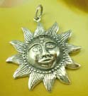 Jewelry gift for sun-lover pendant collection wholesaler sterling silver sun pendant with a  happy face