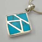 Turquoise pendant in silver jewelry importer sqare sterling silver pendant with turquoise inlay