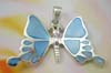 Collectiive pearl jewelry pendant butterfly wholesale sterling silver butterfly pendant with blue mother of pearl inlay