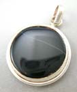 Designer silver pendant fashion jewelry wholesaler black rounded genuine sterling silver pendant