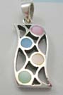 wholesale costume jewelry, mother of pearl inlaid sterling silver pendant charm jewelry
