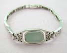 Pearl jewelry shopping for holiday wholesale display sterling silver bracelet with rectangular green mother-of-pearl in middle